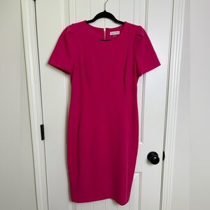 Calvin Klein Hot Pink Midi Sheath Dress